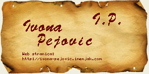 Ivona Pejović vizit kartica